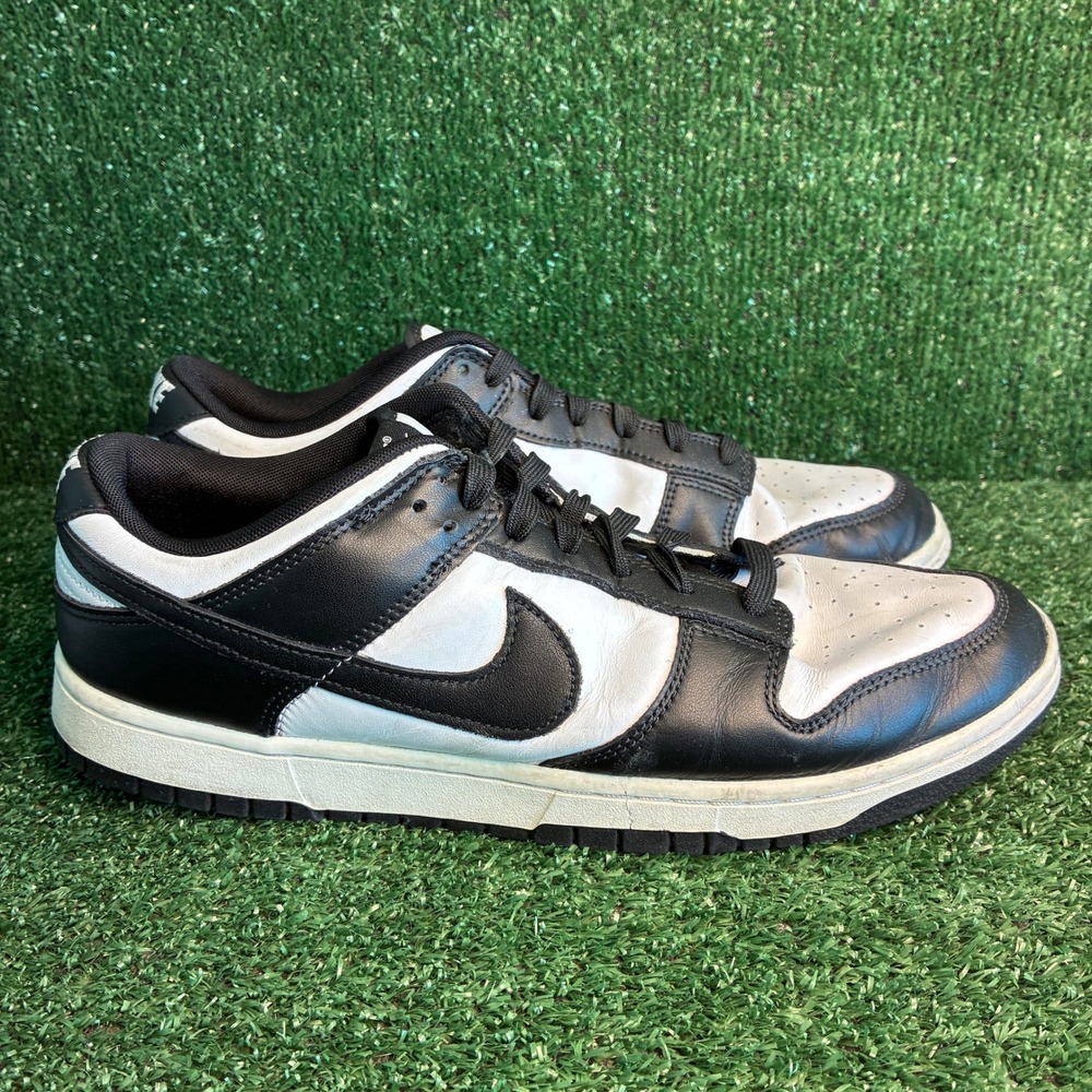 Nike Dunk Low Panda DD1391-100 Leather Retro Streetwear Sneaker Black Mens Sz 12